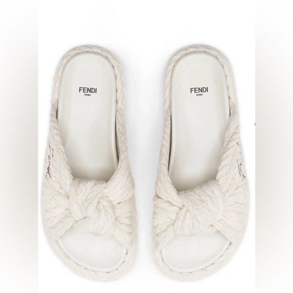 FENDI Feel Knot Slide Sandal. WOMENS. NEW IN BOX 7.5. /37.5. Authentic - Picture 3 of 16